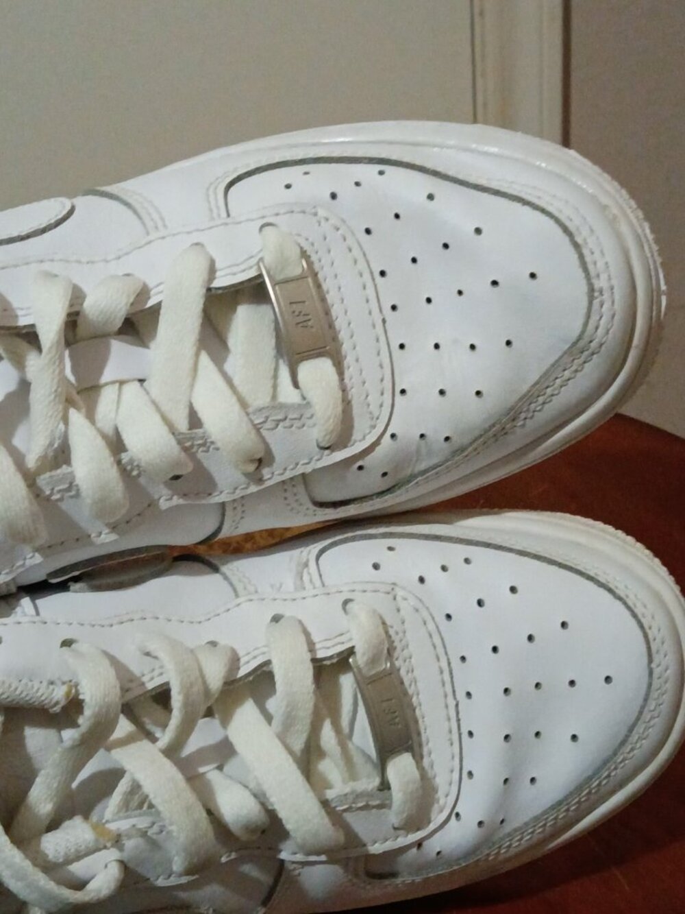 Nike Air Force 1 Low White Leather Lace Up Sneakers Kids Size 3.5Y DH2920-111 - Picture 14 of 14